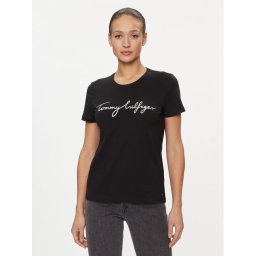 Tommy Hilfiger Póló Heritage Crew Neck Graphic Tee WW0WW24967 Fekete Regular Fit