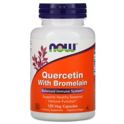 NOW Foods Quercetin, kvercetin flavonoid bromelinnel, 400mg 120 db