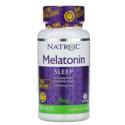 Natrol Melatonin, 3 mg lassú felszívódású, 100 db