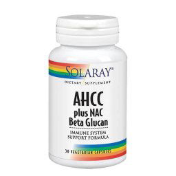 AHCC Plus NAC és béta-glükán, 30 db 500mg AHCC, Solaray