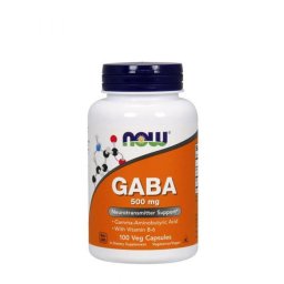 NOW Foods GABA, B6 vitaminnal, 500 mg, 100 db