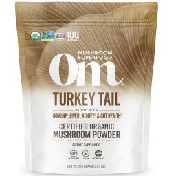 Turkey Tail Mushroom Powder, Lepketapló gyógygomba por, 200 g, Om Mushrooms