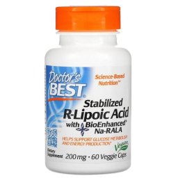 Stabilizált R-liponsav, BioEnhanced Na-RALA-val, 200 mg, 60 db, Doctor s Best