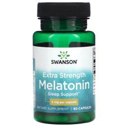 Melatonin, extra erős, 5 mg, 60 db, Swanson