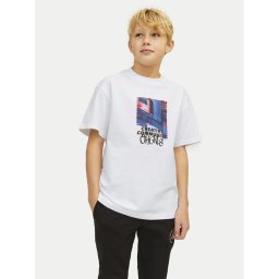 Jack&Jones Junior Póló Bushwick Blur 12263146 Fehér Relaxed Fit