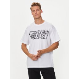 Versace Jeans Couture Póló 76GAHE03 Fehér Regular Fit