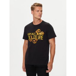 Versace Jeans Couture Póló 76GAHG00 Fekete Regular Fit