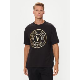 Versace Jeans Couture Póló 76GAHT04 Fekete Regular Fit