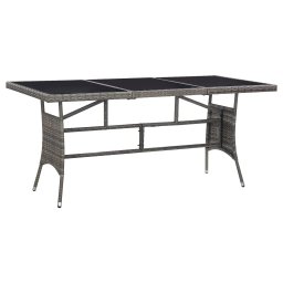vidaXL szürke polyrattan kerti asztal 170 x 80 x 74 cm