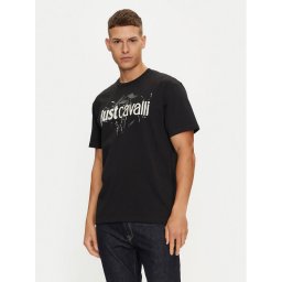 Just Cavalli Póló 76OAHG11 Fekete Regular Fit