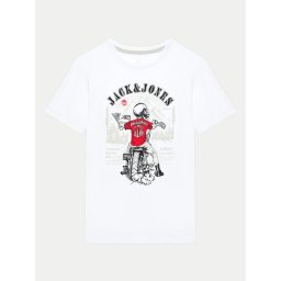 Jack&Jones Junior Póló Skull Rock 12259437 Fehér Standard Fit