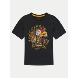 Jack&Jones Junior Póló Skull Rock 12259437 Fekete Standard Fit