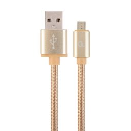 Gembird (CCB-MUSB2B-AMBM-6-G) 1.8m arany fonott USB2.0 / microUSB-B kábel