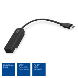 2.5" HDD SSD adapter mobilrack SATA USB-C 3.2 Gen1 fekete ACT (AC1525)