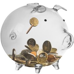 Üveg átlátszó malacka bank