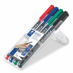 STAEDTLER Alkoholos marker készlet, OHP, 0,4 mm, STAEDTLER "Lumocolor(R) 313 S", 4 különböző szín