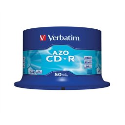 VERBATIM CD-R lemez, Crystal bevonat, AZO, 700MB, 52x, 50 db, hengeren VERBATIM "DataLife Plus"