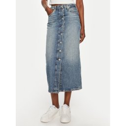 Tommy Hilfiger Farmer szoknya WW0WW42879 Kék Straight Fit