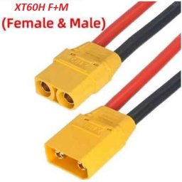 1pár Xt60 Hőálló Szilikonkábel Szett 12awg 50cm Hosszú (5610)