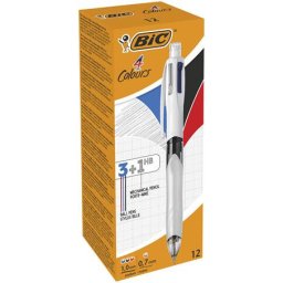 BIC Golyóstoll, háromszínű, nyomósirónnal egyben, BIC "4 Colours"