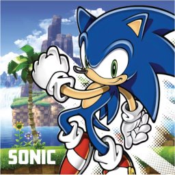 Sonic a sündisznó kéztörlő, arctörlő, törölköző 30x30 cm Nr 01