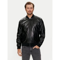 Guess Műbőr dzseki M4YL22 WF410 Fekete Regular Fit