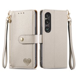 HEART Pénztárca tok Sony Xperia 1 VI készülékhez szürke