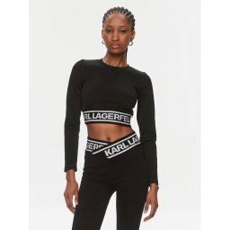 KARL LAGERFELD Blúz 240W1716 Fekete Skinny Fit