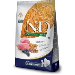 N&D Dog Adult Medium & Maxi Lamb & Blueberry Ancestral Grain 12kg