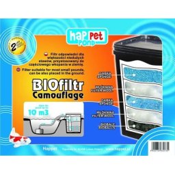 Happet BIOfilter Camouflage dobozszűrő és 2000 l/h szivattyú (33 l | 7000 l-ig | Tömlőátmérő: 20 mm be / 30 mm ki)