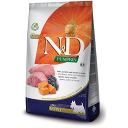 N&D Dog Grain Free Adult Mini sütőtök, bárány & áfonya 7kg