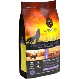 Ambrosia Dog Adult Fresh Venison & Lamb (2 x 12 kg) 24kg