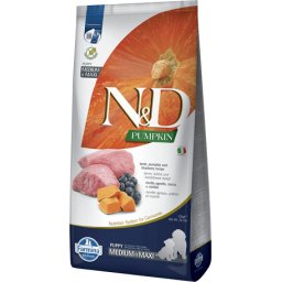 N&D Dog Grain Free Puppy Medium/Maxi sütőtök, bárány & áfonya (2 x 12 kg) 24kg