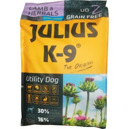 Julius-K9 GF Hypoallergenic Utility Dog Puppy & Junior Lamb & Herbals (2 x 10 kg) 20kg