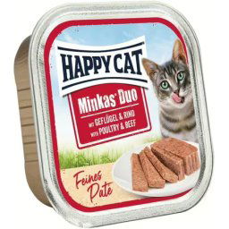 Happy Cat Duo szárnyas- és marhahúsos pástétom falatkák (32 x 100 g) 3.2kg