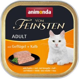 Animonda Vom Feinsten Adult – Szányas- és borjúhúsos macskaeledel (64 x 100 g) 6.4kg