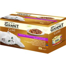 Gourmet Gold Duó Élmény - Nedveseledel macskáknak - Multipack (12 csomag | 12 x 4 x 85 g | 48 db konzerv) 4.08kg