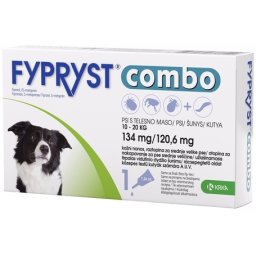 Fypryst Combo spot on kutyáknak (10 pipetta; 10 x 134 mg; 10-20 kg-os kutyáknak)
