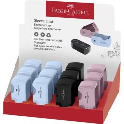 FABER-CASTELL Hegyező, egylyukú, tartályos, FABER-CASTELL, "Grip 2001 mini", égkék