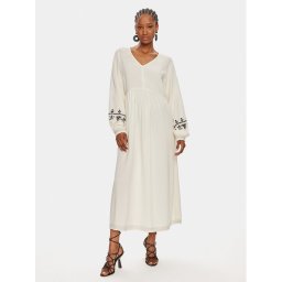 Pieces Nyári ruha Adelia 17148766 Ekru Regular Fit