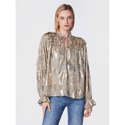 Bruuns Bazaar Blúz Betty BBW3060 Zöld Relaxed Fit