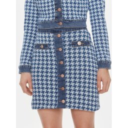 Guess Miniszoknya Tweed W4RD93 D59L1 Kék Regular Fit