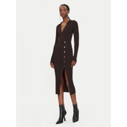 Pinko Hétköznapi ruha Viscosa Mix 104033 A239 Barna Slim Fit