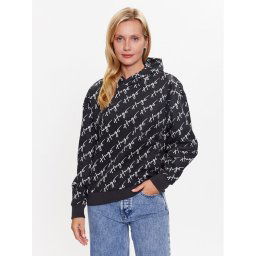 Hugo Pulóver Relaxed Hoodie 2 50489131 Fekete Regular Fit