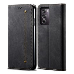 DENIM pénztárcahuzat Oppo Reno12 Pro 5G-hez fekete