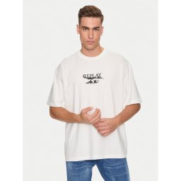 Replay Póló M6880 .000.2660 Fehér Loose Fit