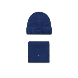 Tommy Hilfiger Sál és sapka szett Small Flag AU0AU01937 Kék