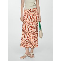Mango Midi szoknya Betty 67097925 Narancssárga Regular Fit