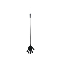 Rimba - szilikon lovaglópálca kezecskével - 40 cm (fekete)