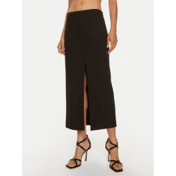 Patrizia Pepe Midi szoknya 8G0422 A454-K103 Fekete Regular Fit